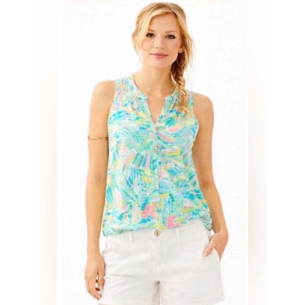 Lilly Pulitzer Essie Tank Top Sea Salt and Sun